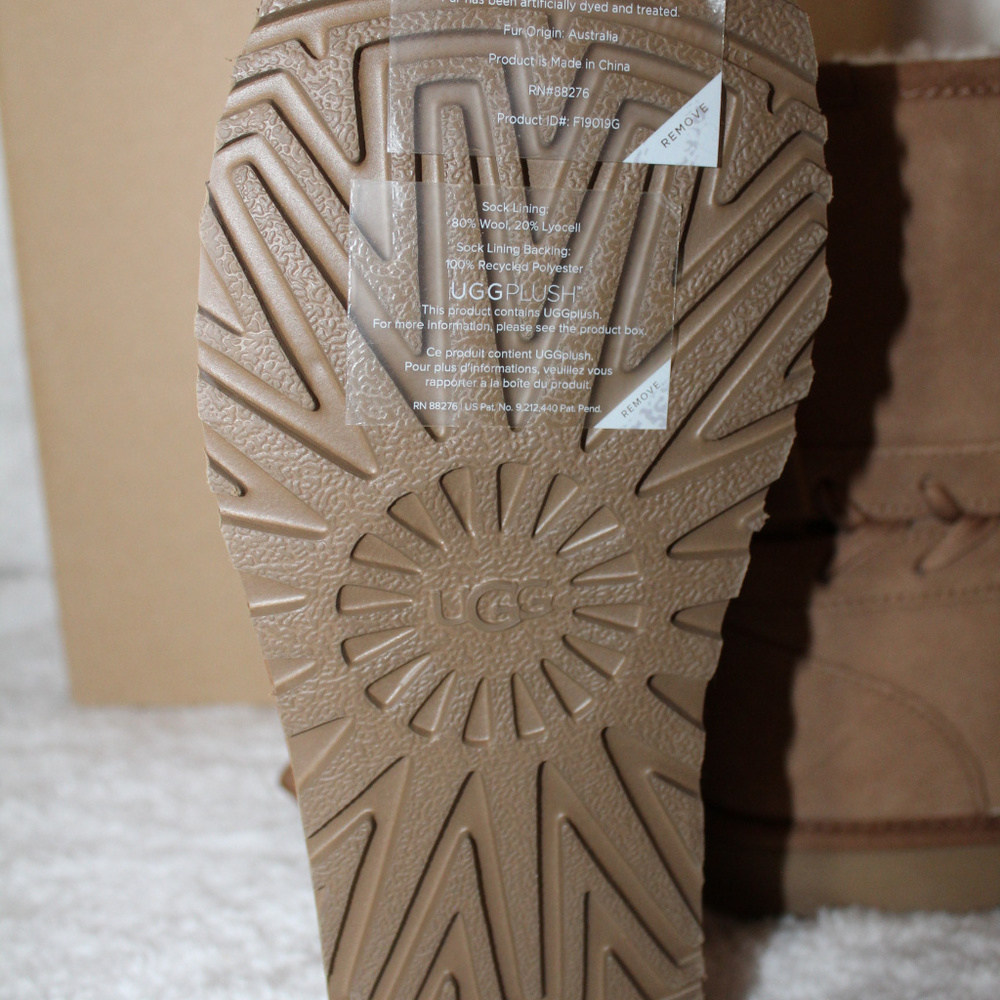 UGG CLASSIC SHORT SUEDE LACE UP BOOTS CHESTNUT 7 8 9 - Picture 4 of 8